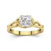 Argent sterling 925 Moissanite Bague de fiançailles