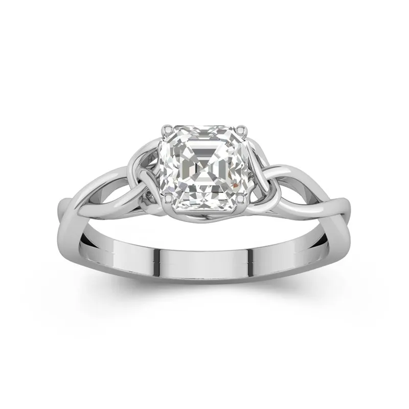 Celtic Knot Solitaire Engagement Ring 1.00ct Moissanite