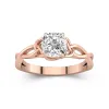 Argent sterling 925 Moissanite Bague de fiançailles