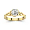 Argent sterling 925 Moissanite Bague de fiançailles