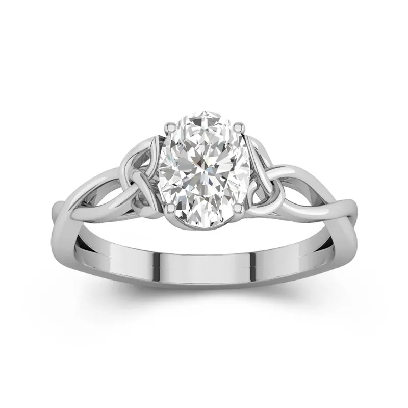 Celtic Knot Solitaire Engagement Ring 1.50ct Moissanite