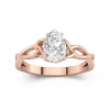 Argent sterling 925 Moissanite Bague de fiançailles