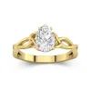 Argent sterling 925 Moissanite Bague de fiançailles