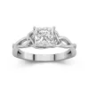 Argent sterling 925 Moissanite Bague de fiançailles