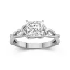 Argent sterling 925 Moissanite Bague de fiançailles