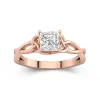 Argent sterling 925 Moissanite Bague de fiançailles