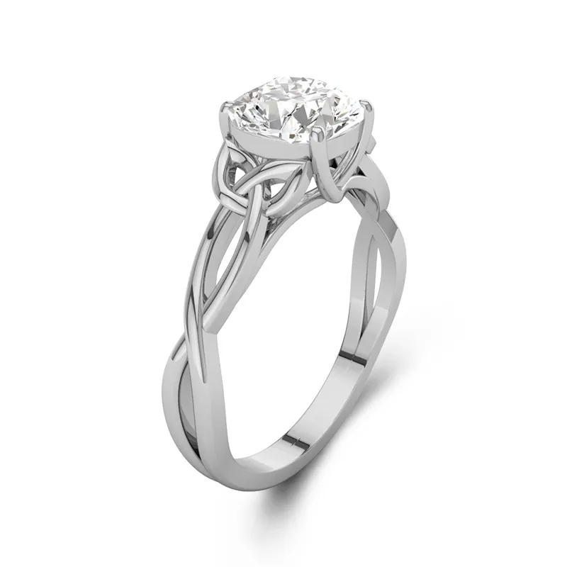 925 Sterling Silver Moissanite Engagement Ring