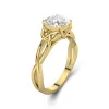 Argent sterling 925 Moissanite Bague de fiançailles