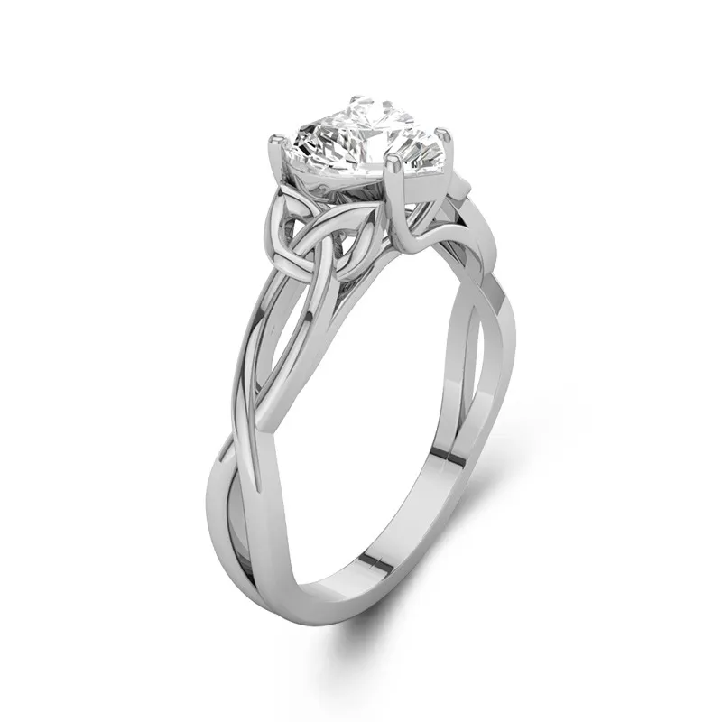Celtic Knot Solitaire Engagement Ring 1.00ct Moissanite