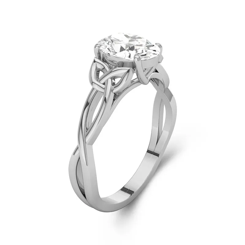 Celtic Knot Solitaire Engagement Ring 1.50ct Moissanite