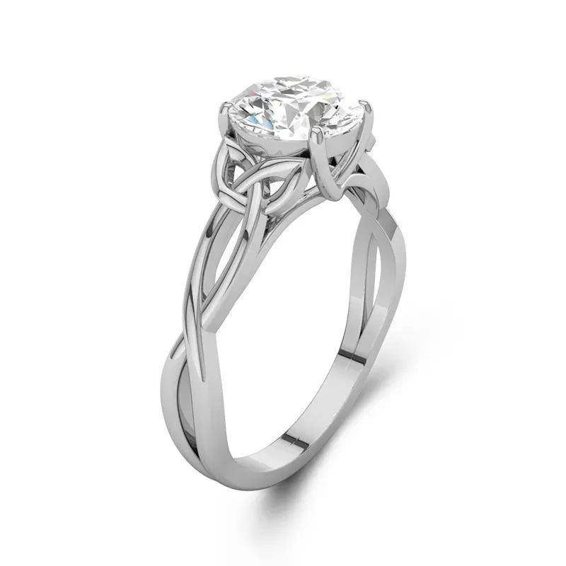 Celtic Knot Solitaire Engagement Ring 1.20ct Moissanite
