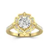 18K Gold Moissanite Engagement Ring