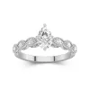 Antique Pear 1.00ct Moissanite Engagement Ring