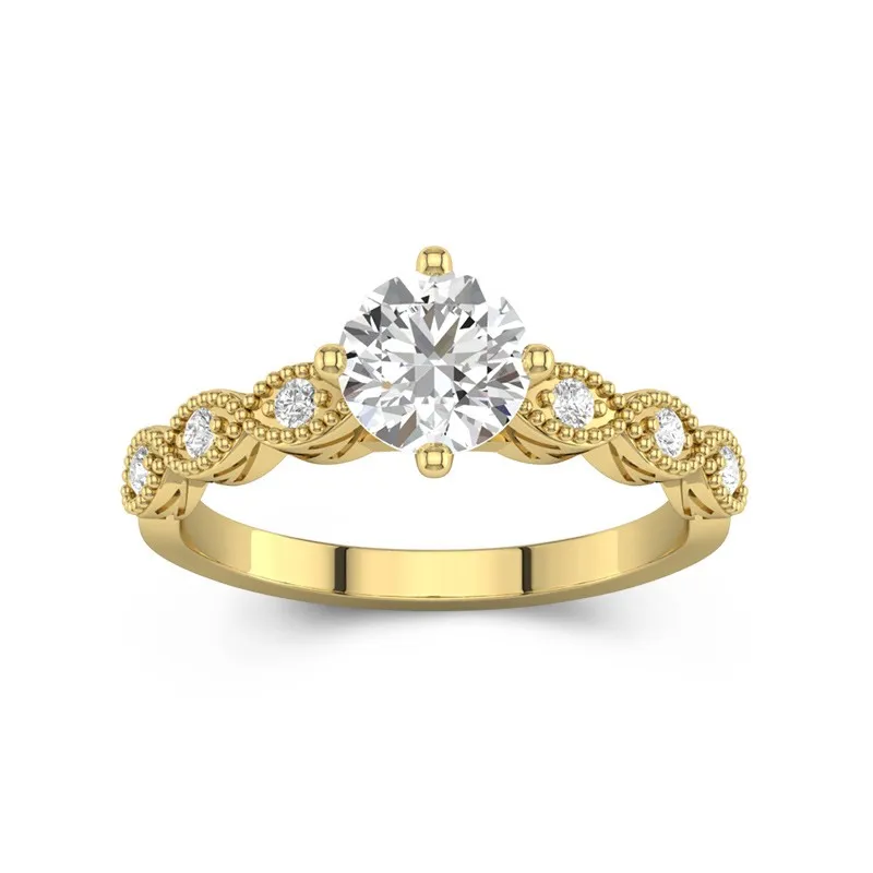 Antique Round 1.00ct Moissanite Engagement Ring