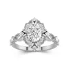 Argent sterling 925 Zircon cubique Bague de fiançailles