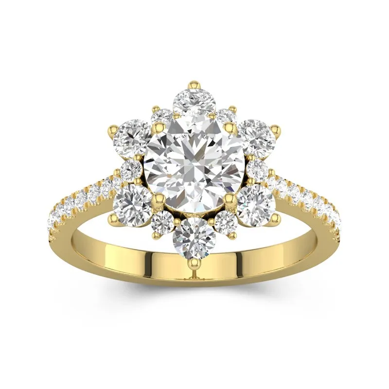 14K Gold Moissanite Engagement Ring