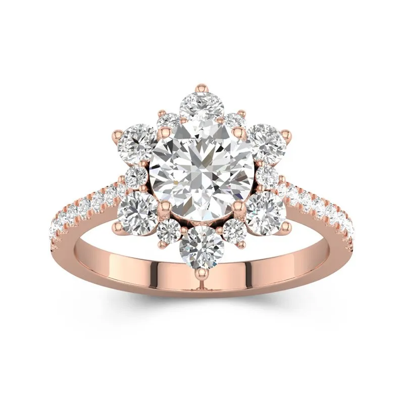 18K Rose Gold Moissanite Engagement Ring