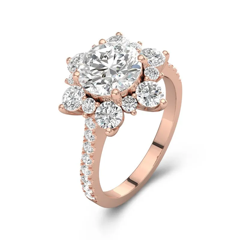 14K Rose Gold Moissanite Engagement Ring