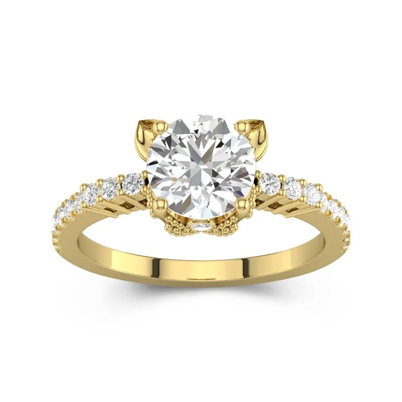 1.50ct Moissanite Engagement Ring 14K Gold