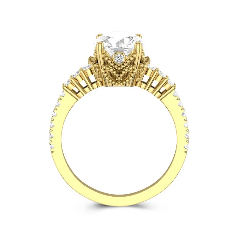 1.50ct Moissanite Engagement Ring 14K Gold