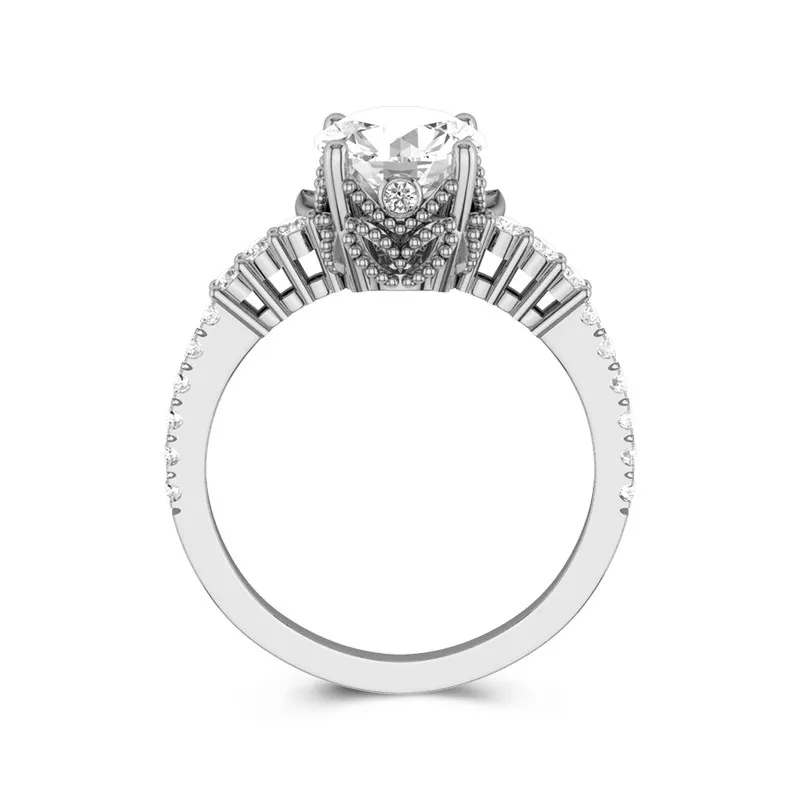 Unique Round 1.50ct Moissanite Engagement Ring