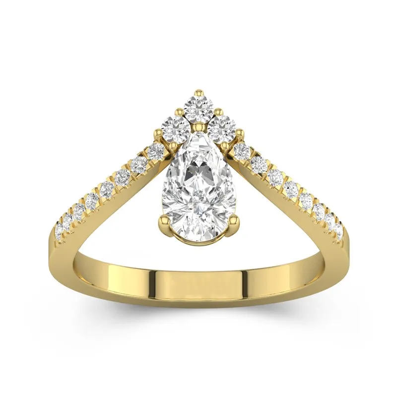 Glory Pear 1.00ct Moissanite Engagement Ring