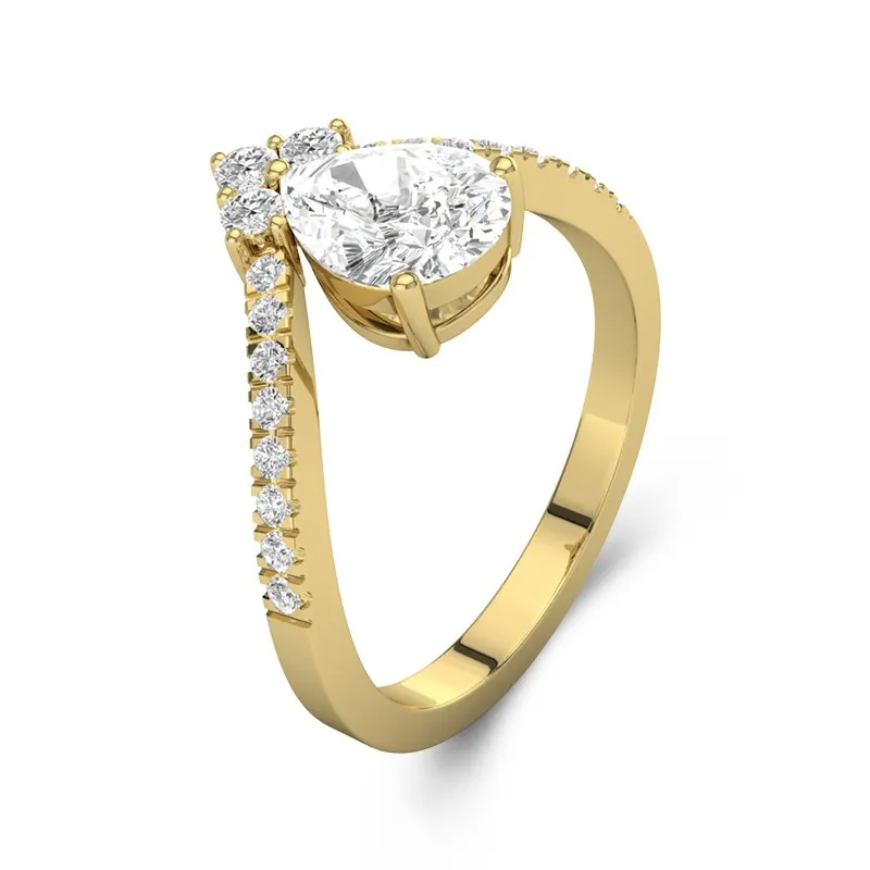 1.20ct Moissanite Engagement Ring 18K Gold