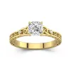 Retro Cushion 1.00ct Moissanite Engagement Ring