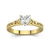 Retro Heart 1.00ct Moissanite Engagement Ring