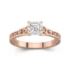 Retro Princess 1.00ct Moissanite Engagement Ring