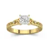 Retro Princess 1.00ct Moissanite Engagement Ring