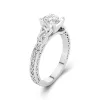 Retro Cushion 1.00ct Moissanite Engagement Ring