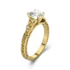 Retro Heart 1.00ct Moissanite Engagement Ring