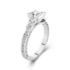 925 Sterling Silver Moissanite Engagement Ring