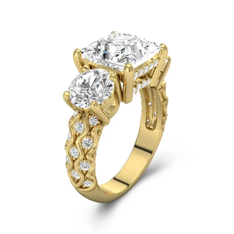 14K Gold Moissanite Engagement Ring