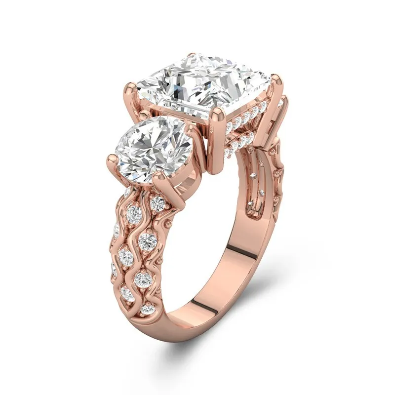 18K Rose Gold Moissanite Engagement Ring