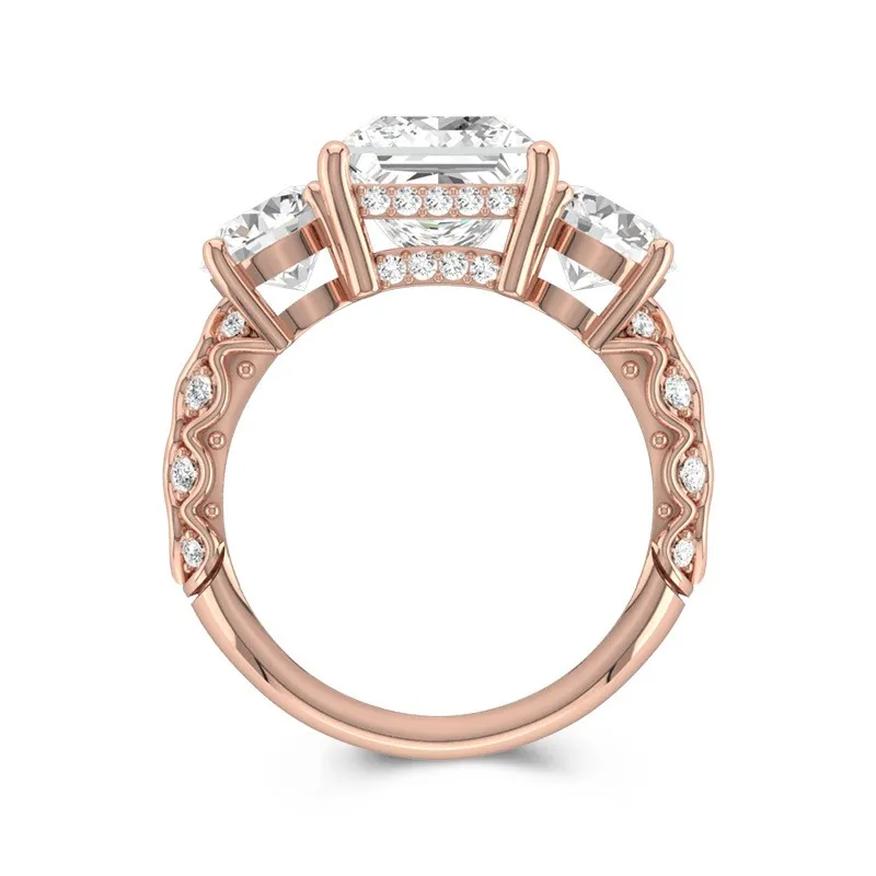 14K Rose Gold Moissanite Engagement Ring