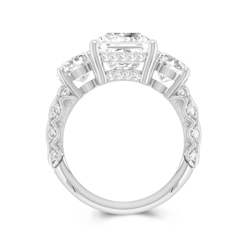 18K White Gold Moissanite Engagement Ring