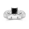 Black Cubic Zirconia Engagement Ring