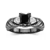 Black Cubic Zirconia Engagement Ring