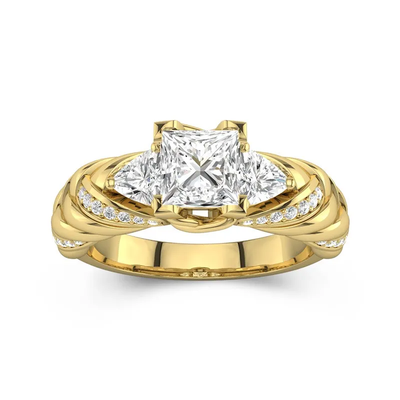 Unique Princess 1.50ct Moissanite Engagement Ring