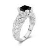 Black Cubic Zirconia Engagement Ring