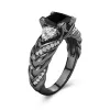 Black Cubic Zirconia Engagement Ring