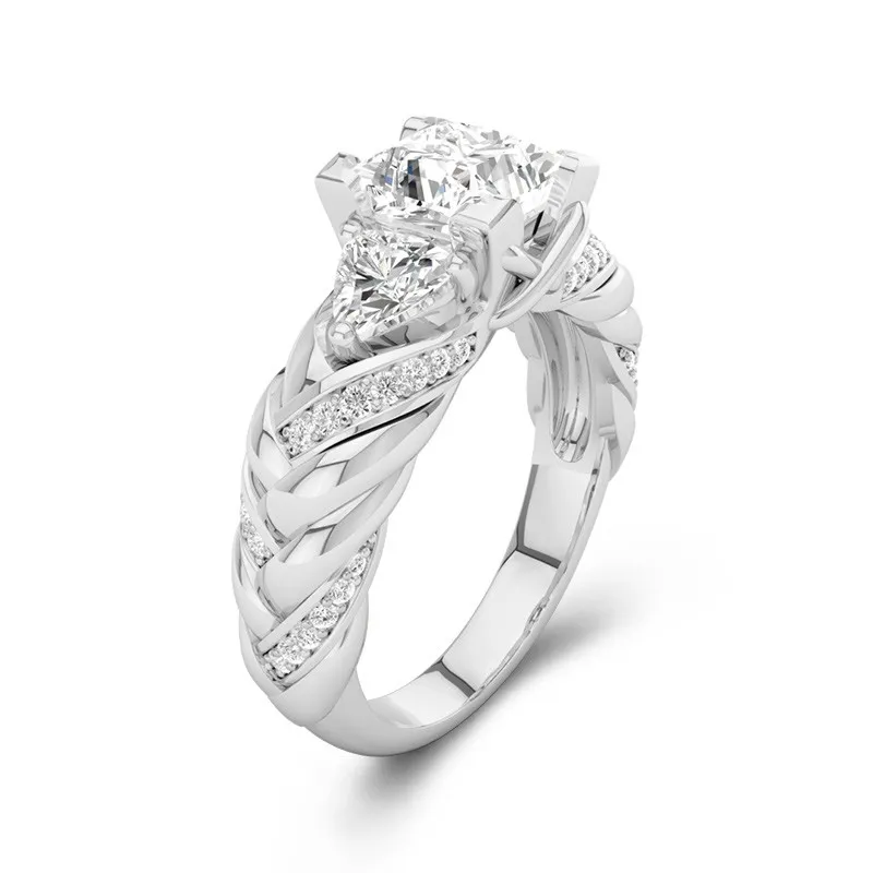 Platinum Moissanite Engagement Ring