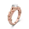 18K Rose Gold Moissanite Engagement Ring