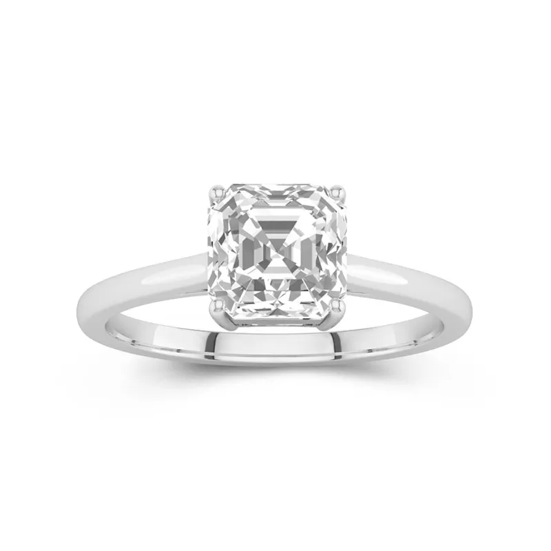 1.00ct Moissanite Engagement Ring 18K White Gold