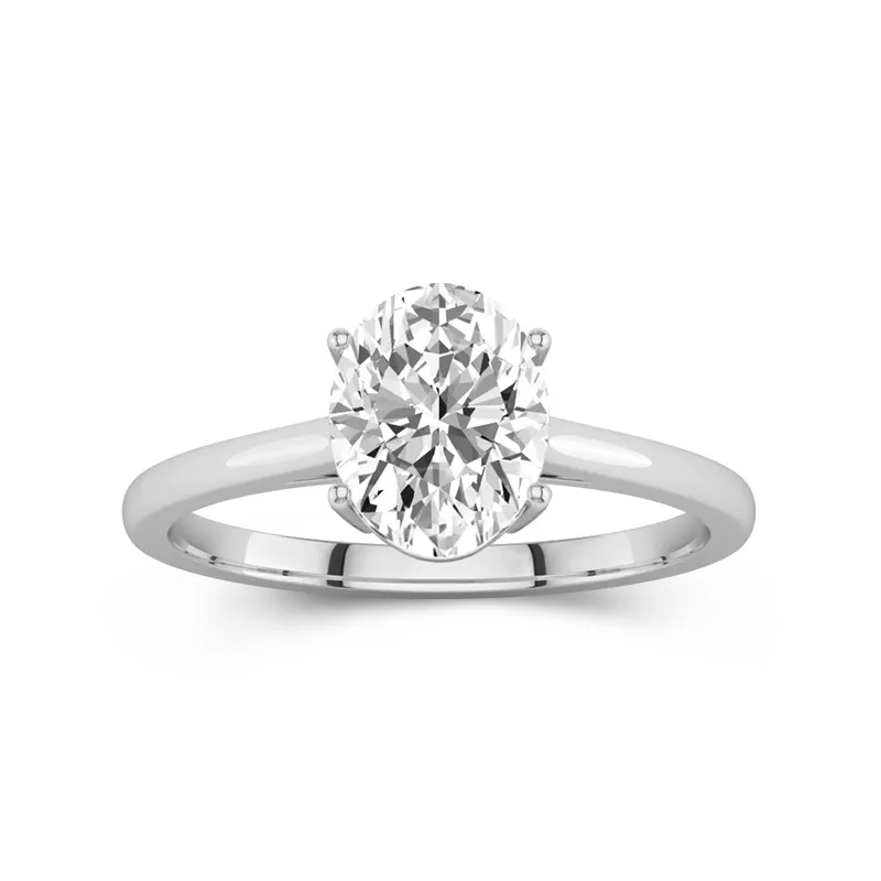 Argent sterling 925 Moissanite Bague de fiançailles