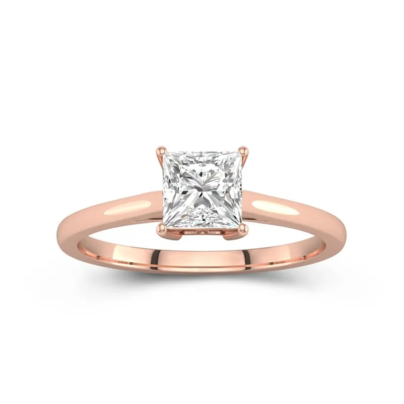 1.00ct Moissanite Engagement Ring 18K Rose Gold