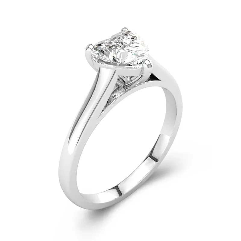 1.00ct Moissanite Engagement Ring 14K White Gold