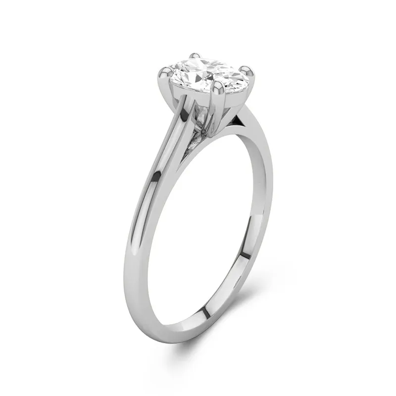 2.00ct Moissanite Engagement Ring 18K White Gold